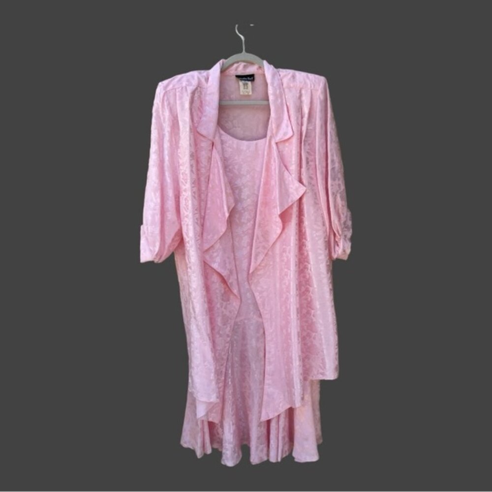 Samantha Black Blush 3/4 Sleeves Sheath Mother of The Bride Dress Sz 18
